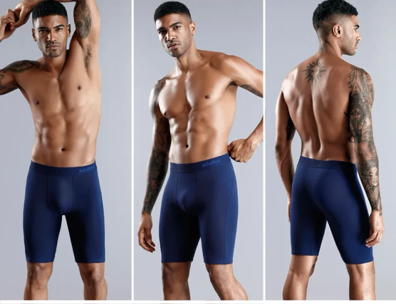 4pcs Long Boxers for Men Underwear Plus Size Men's Panties Sexy Long Leg Underpants Cotton Mens Boxer Shorts Fashion Male Trunk — image 14