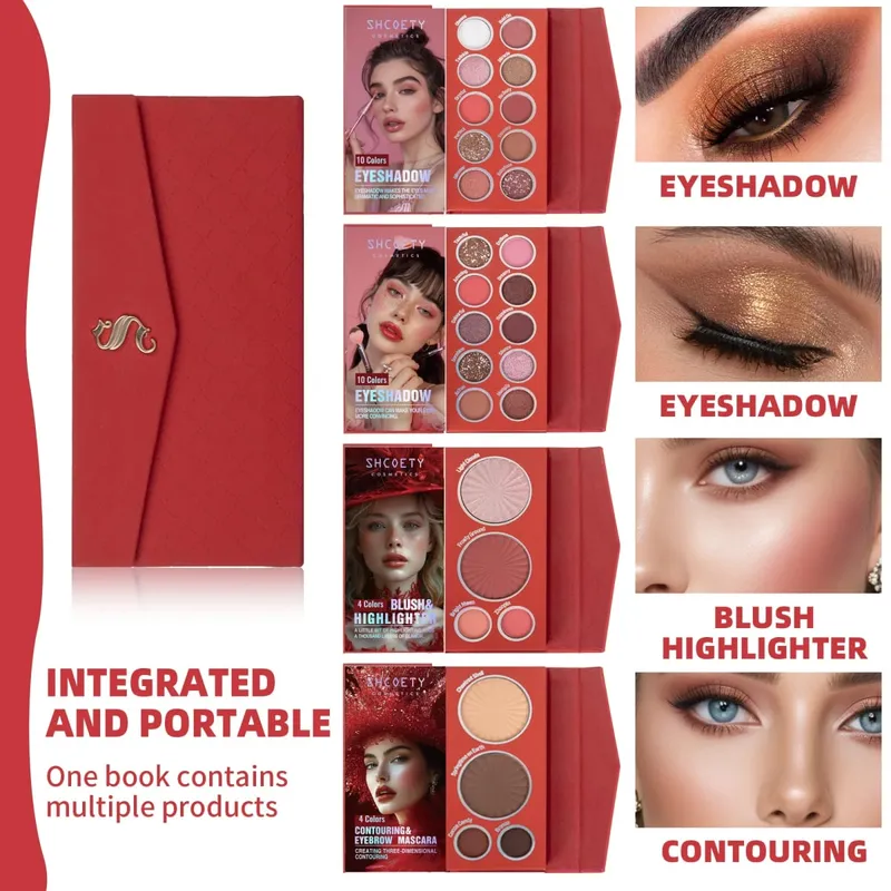 Foldable Wallet‑Style Makeup Palette | Eyeshadow Blush Highlighter Contour Compact for Travel & Daily Use