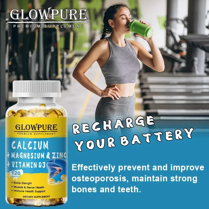 Calcium Magnesium Zinc Vitamin D3 - for Muscle Bone Joint Nervous Immune System Dietary Natural Health Supplement — image 3