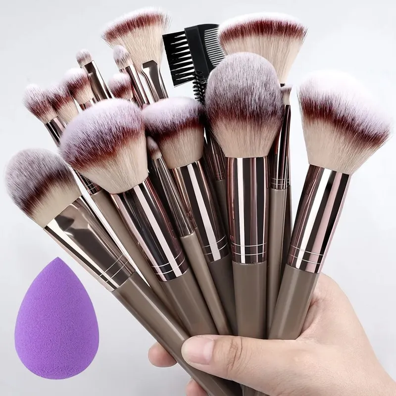 New 10/32PCS Makeup Brushes Set Soft Fluffy Powder Foundation Contour Blush Concealer Eyeshadow Blending Highlighter Beauty Tool — image 27