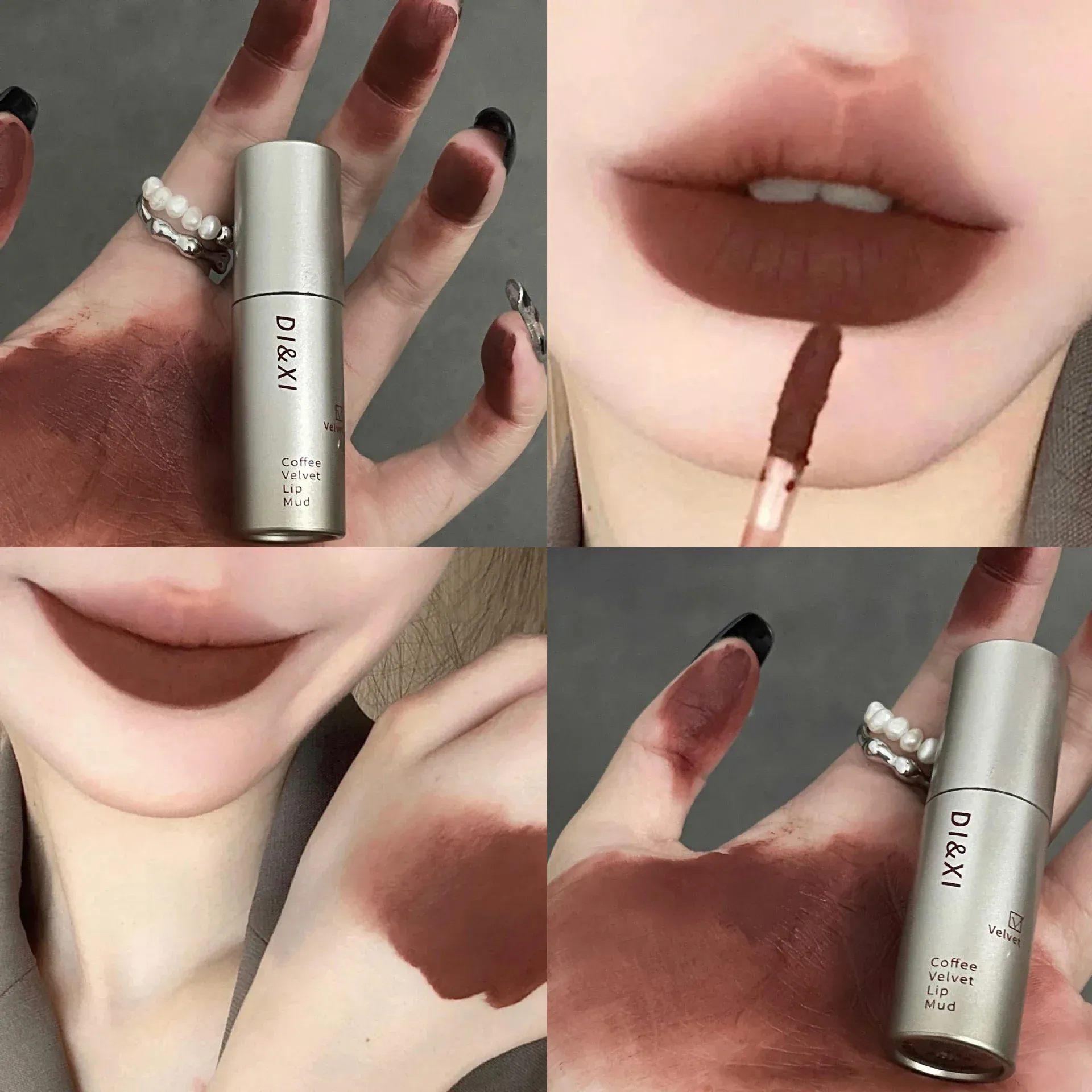 Dark Brown Matte Velvet Lip Gloss Waterproof Liquid Lipstick Nude Brown Lips Tint Mud Makeup Latte Coffee Lip Glaze Cosmetics — image 1