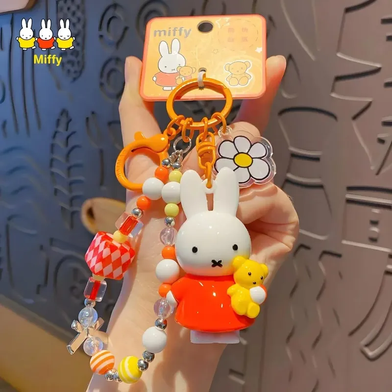 Kawaii Anime Miffy Rabbit Keychain Doll Cutegirlish Cartoon Creative Diy Keychain Schoolbag Gift