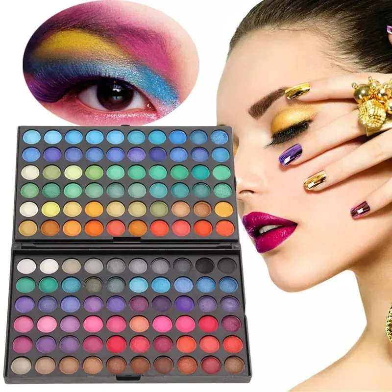 120 Color Makeup Palette Professional Nude Eyeshadow Kit Waterproof Matte Shimmer Glitter Eyeshadow Palette — image 3