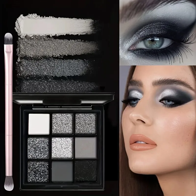 5pcs Halloween Dark Special Effects Makeup Set White Foundation Black Eyeshadow Black Lipstick Mascara & Makeup Brush for Party — image 5