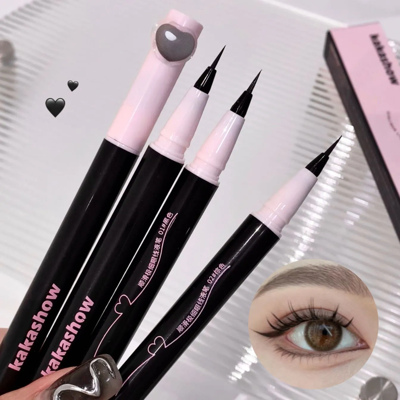0.05mm Eyeliner Liquid Pen Matte Smooth Quick Dry Waterproof Ultra-thin Eyeliner Lower Eyelash Pen Non Smudging Korean Makeup — image 2