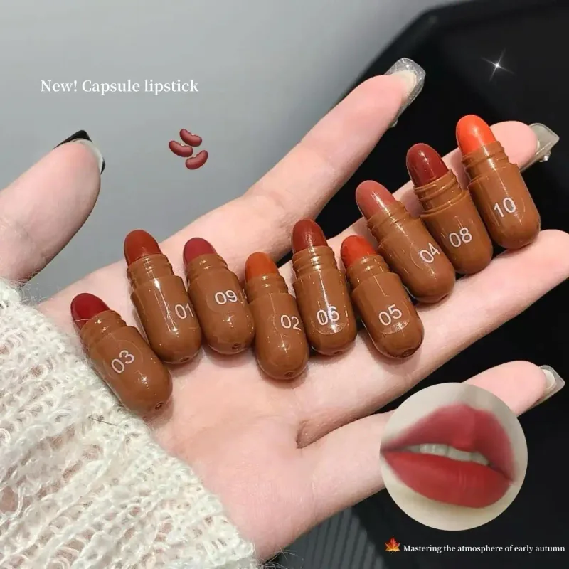 Mini Size Coco Lipstick Set 10 Shades Velvet Matte Finish Waterproof Nude Lip Glaze Beauty Makeup Kit — image 5