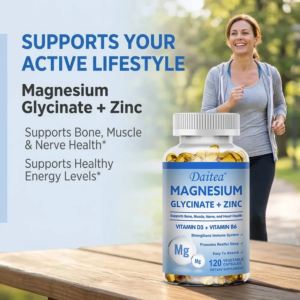 Magnesium Glycinate + Zinc - Improves Sleep Quality Promotes Cardiovascular Bone and Heart Health Promote Intestinal Digestion — image 3