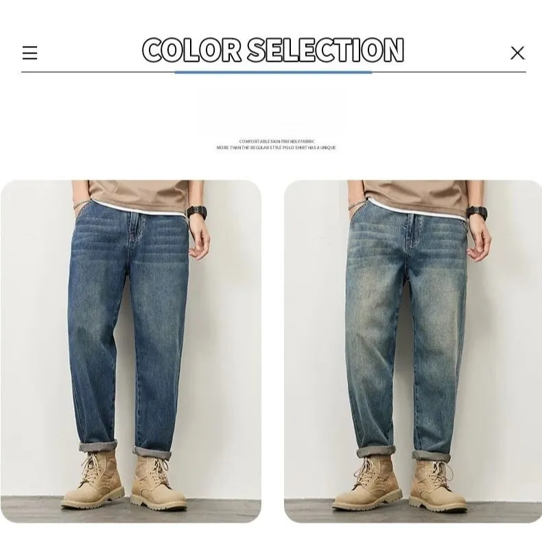 Summer Micro-cone Straight Jeans for Men Loose Comfortable and Versatile Casual Teenager Trendy Retro Trousers jeans for man
