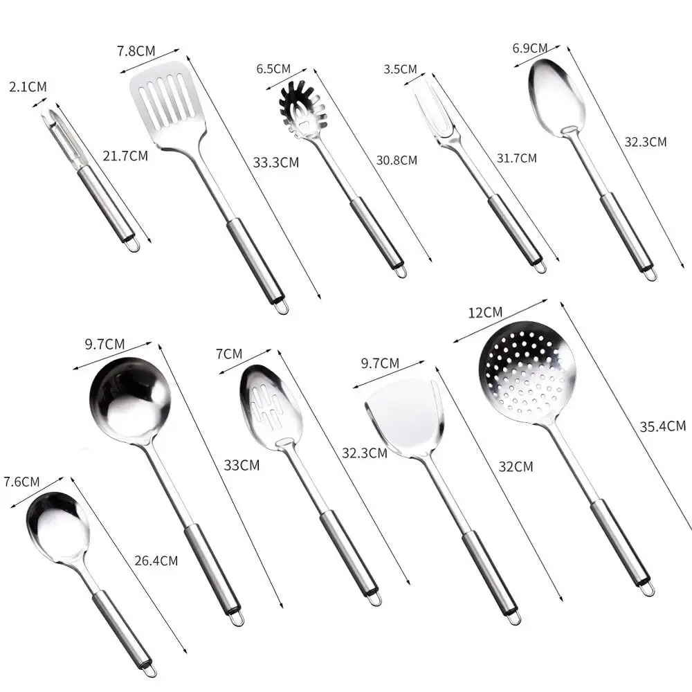 Durable Stainless Steel Wok Spatula Long Handle Kitchen Gadgets Kitchen Cooking Utensil Set Rice Spoon Ladle Cooking Tools