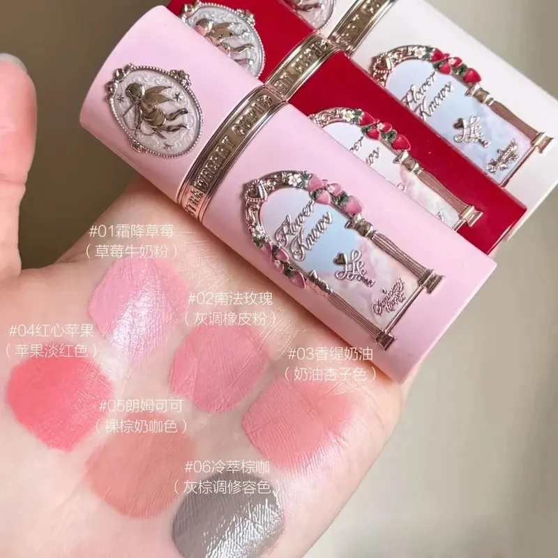 Flower Knows Strawberry Cupid Velvet Matte Lip Cream Pressed Powder Liquid Blush Set แต่งหน้าน้ำหนักเบาติดทนนาน — image 5