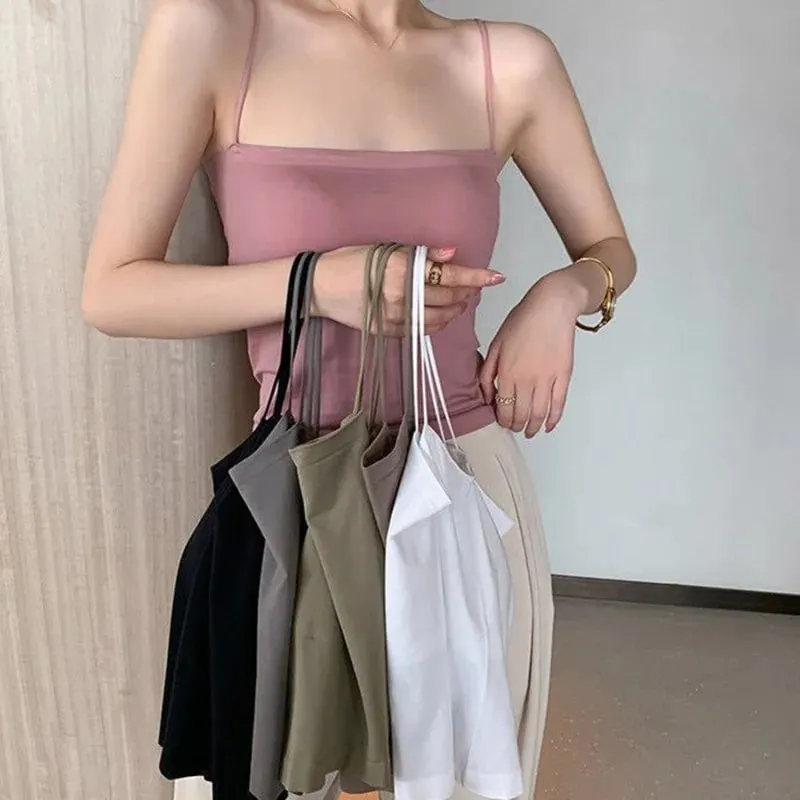 Women's Solid Color Seamless Suspender Breast Wrapped One-piece Breast Pad Strapless Beautiful Back Bottom Layer Inner Vest — image 8