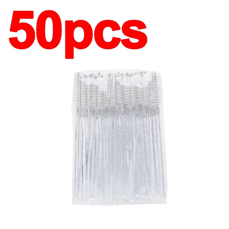 Bagong 50/100pcs Microbrush para sa Eyelashes Brush Crystal Spoolie Brushes Eyebrow Comb Makeup Beauty Tool para sa Eyelashes HZS24 — image 11