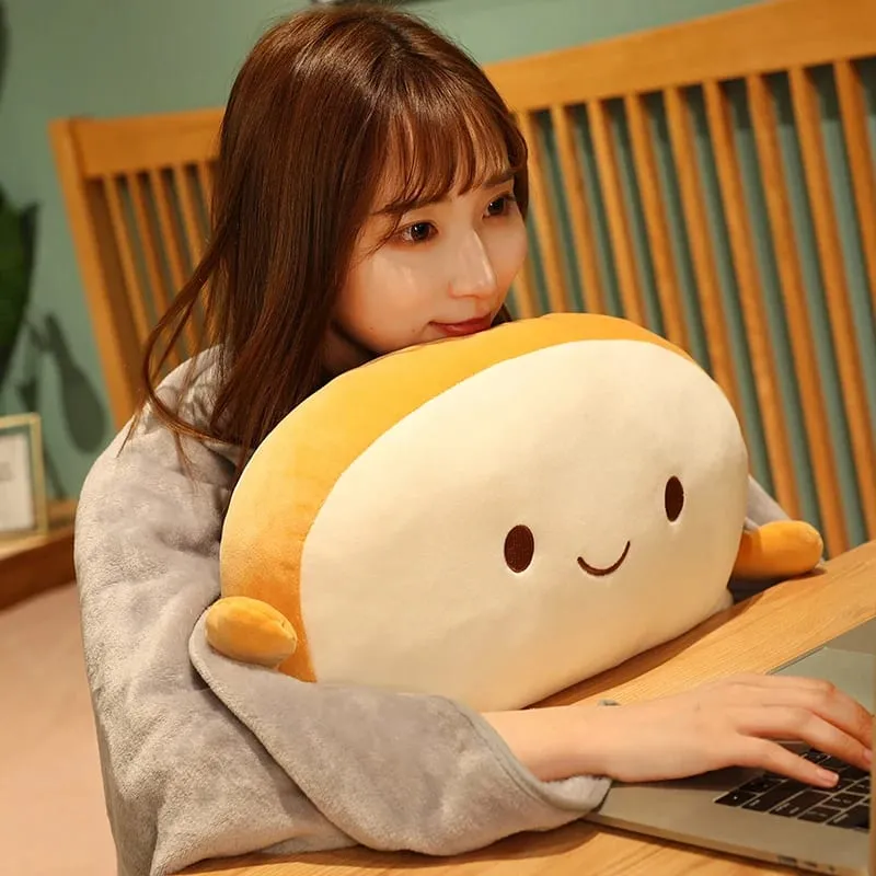 45x40cm Sop Bread Food Plush Pillow Stuffed Emotion Happy Smiling Squishy Seat Cushion Throw Pillow Lumbar Support Man Gift — image 3
