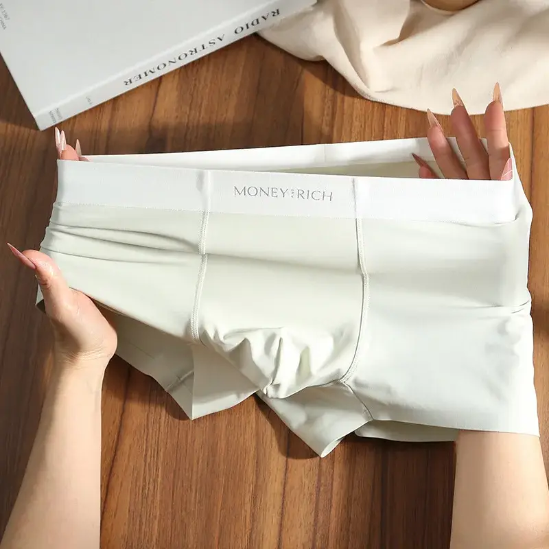 [Bloom the love] New MONEY&RICH 1pcs/3pcs Boxer Men Underwear Hot Solid Underpants Boxershort Mens Boxers Man Size L-3XL HS4038