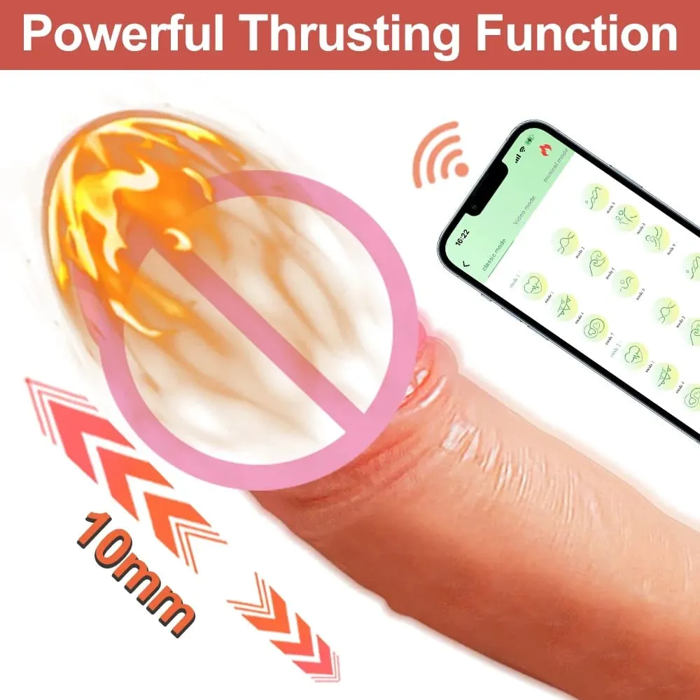 APP Control Thrusting Realistic Dildo for Women G-spot Heating Vibrator with Suction Cup Fake Penis Female Sex Toy Masturbation — image 2
