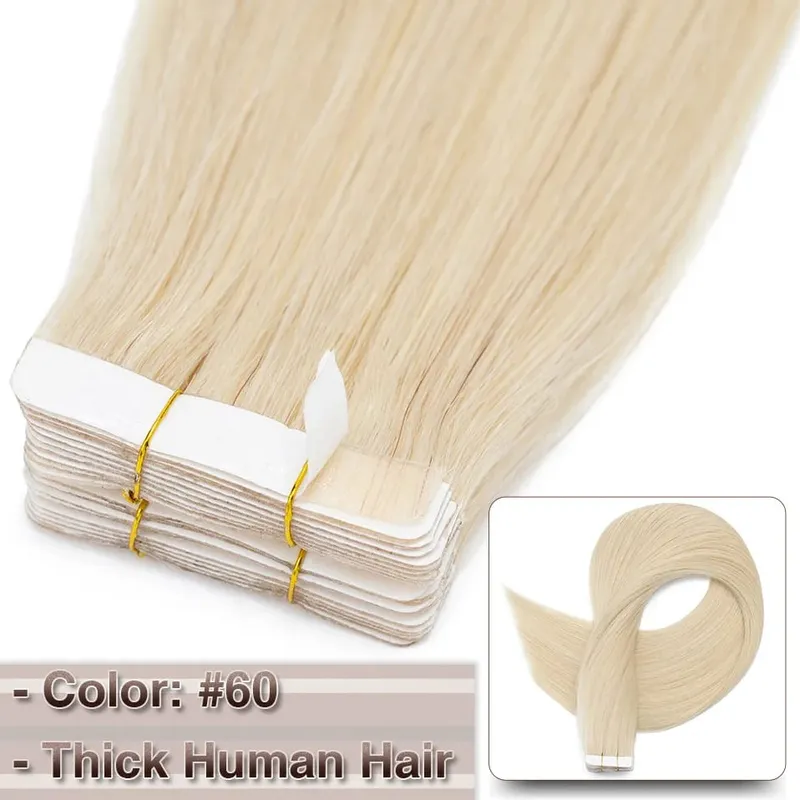 S-noilite 2.5g/pc Thick Tape In Human Hair Natural Hair Extensions Adhesive Seamless Invisible US Double Sides Replacement Tape