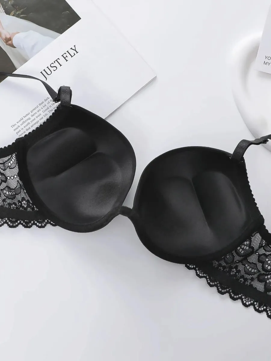 Women Solid Color Sexy Underwear Set Gathered Push Up Underwear Daily Comfortable And Close Fitting Seamless Underwear Set 3208 — image 4