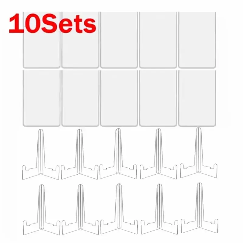 1-10pcs Hard Plastic Cards Sleeves And Stand Display Set For Yugioh Pokemon Baseball Football Game Card Trading Protectors — image 5