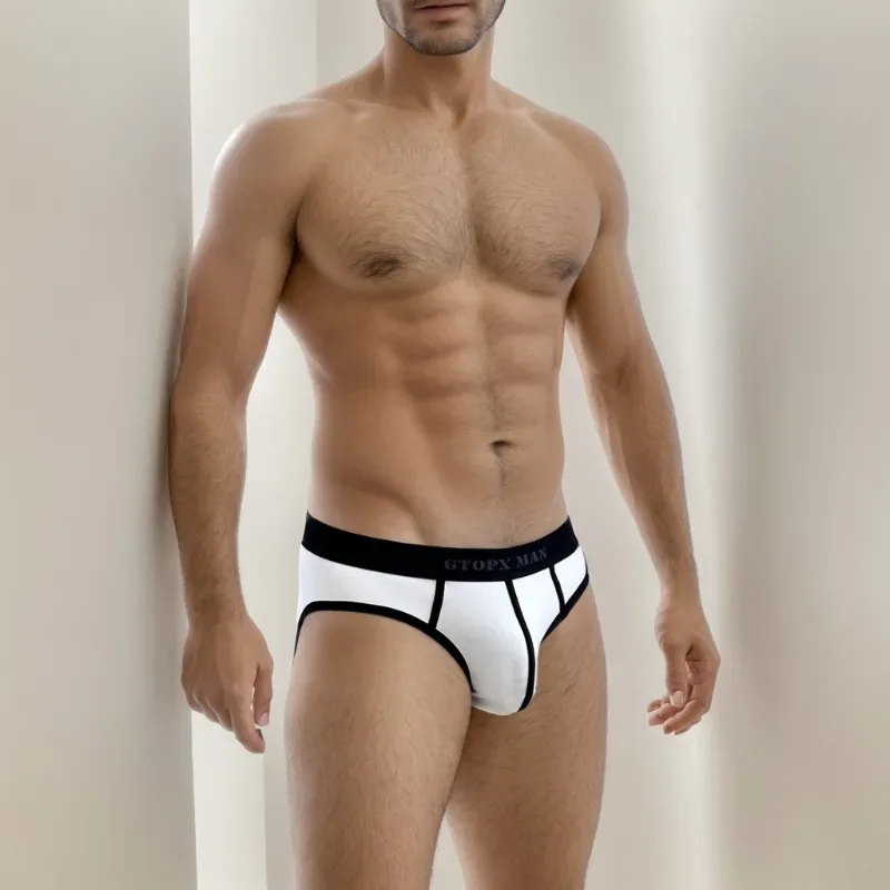 Sexy Men Underwear U Convex Pouch Single-layer Cotton Briefs for Men — image 10