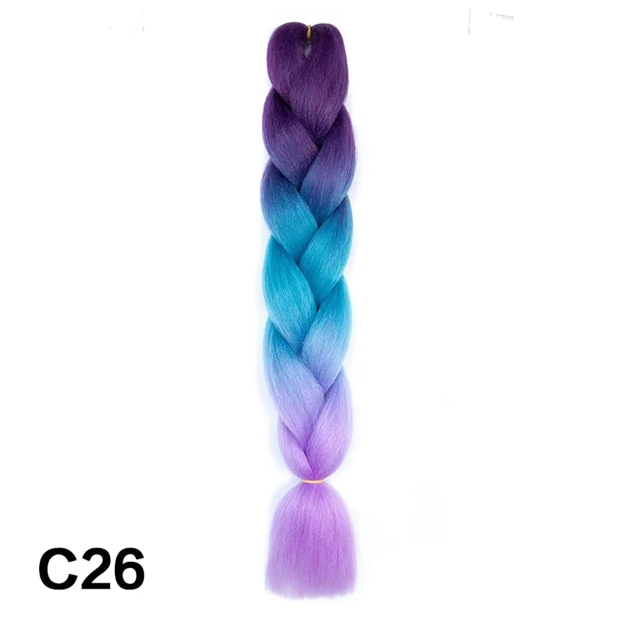 24 Inch Synthetic Jumbo Braid Pure And Ombre Braiding Hair Extensions For Women DIY Jumbo Hair Braids Black Green Gray Brown — image 57