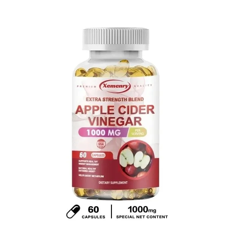 Apple Cider Vinegar Capsules - Supports Digestive Health Natural Detoxification Constipation Relief Healthy Weight Management — image 8