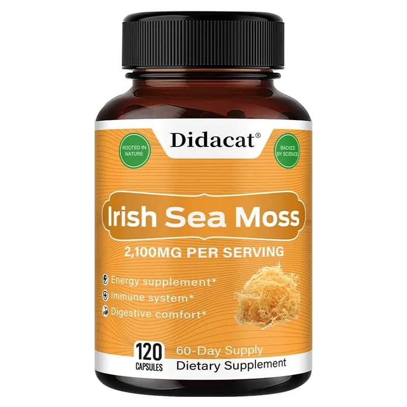Organic Irish Sea Moss Capsules - for Immune Support Heart Health Joint Health and Thyroid Support for Women and Men