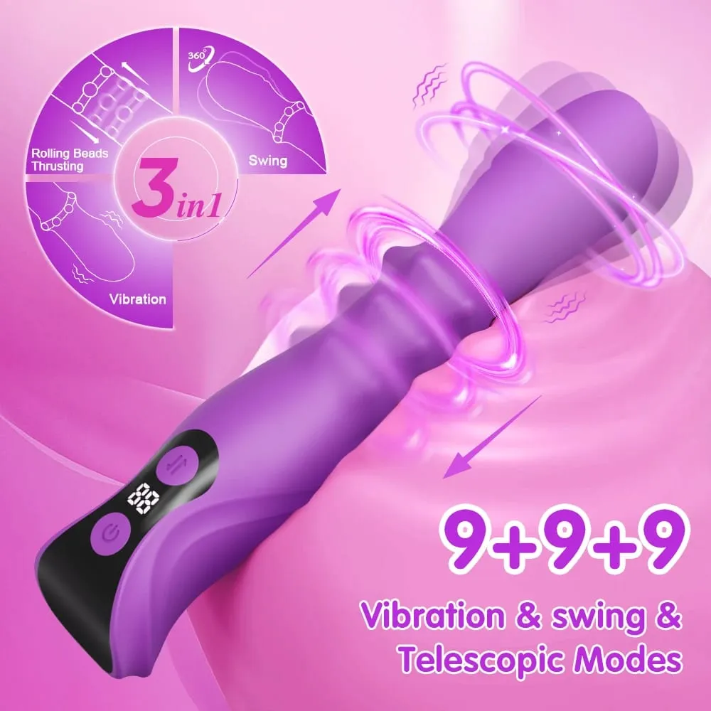 3 in 1 Telescopic Swing Vibrator Women Clitoris G Spot Stimulator Thrusting Beads Dildo Female Masturbation Adult Sex Toys — image 2