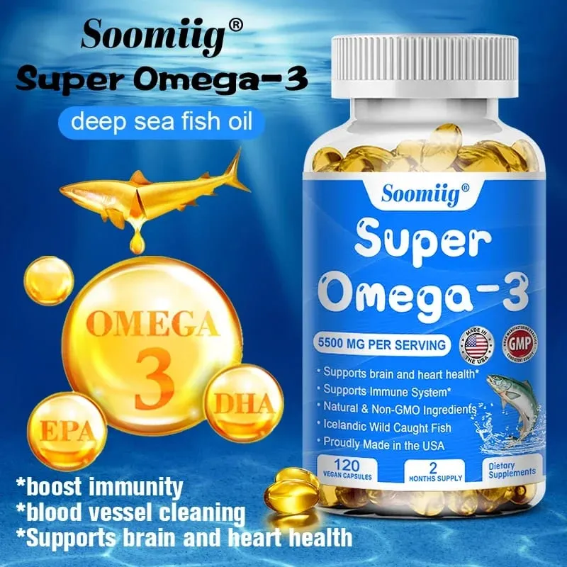 Triple Potency Capsules Omega-3 Fish Oil + DHA + EPA-Supports Joint Brain and Eye Health Enhances Immune Function Antioxidant — image 3