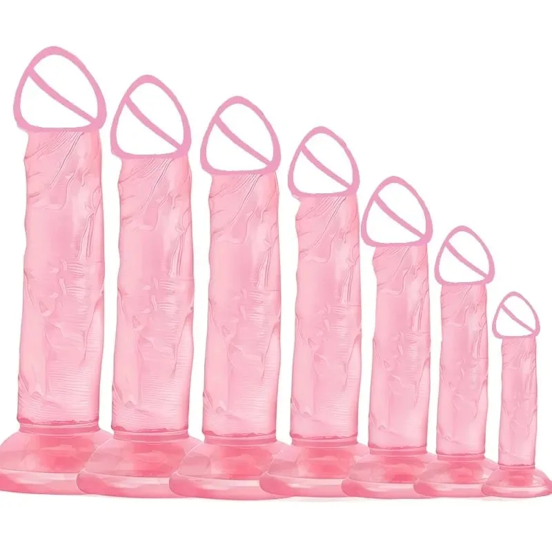 Pink Soft Realistic Dildo With Suction Cup Gode Consolador Big Penis Silicone Anal Adult Sex Toys Dilldo Plugs For Women Lesbian — image 1