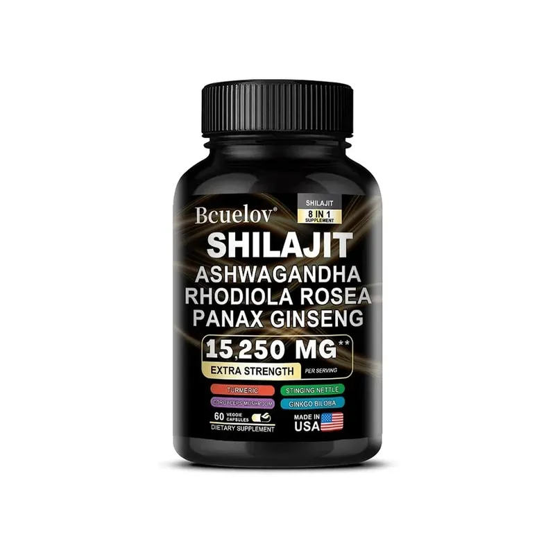 Shilajit 9000 Ginseng 1500MG Ashwagandha 2000MG - Les extraits complexes de plantes naturelles 8 en 1 fournissent de l'énergie et une force musculaire immunitaire — image 9