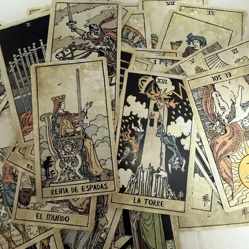 78pcs Vintage Tarot Cards Spanish Edition Board Game Divination Deck for Beginners Oracle Deck — image 1