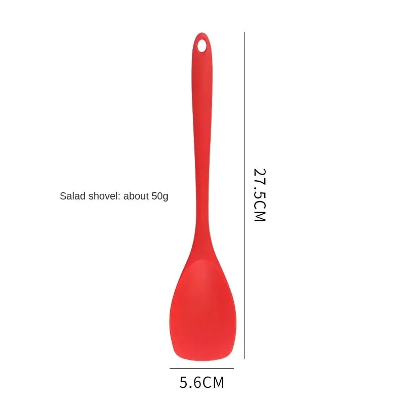 8ps Household black Silicone kitchenware 8-piece set of Chinese spaghetti spoon salad spaghetti spaghetti spaghetti，Rice spoon，
