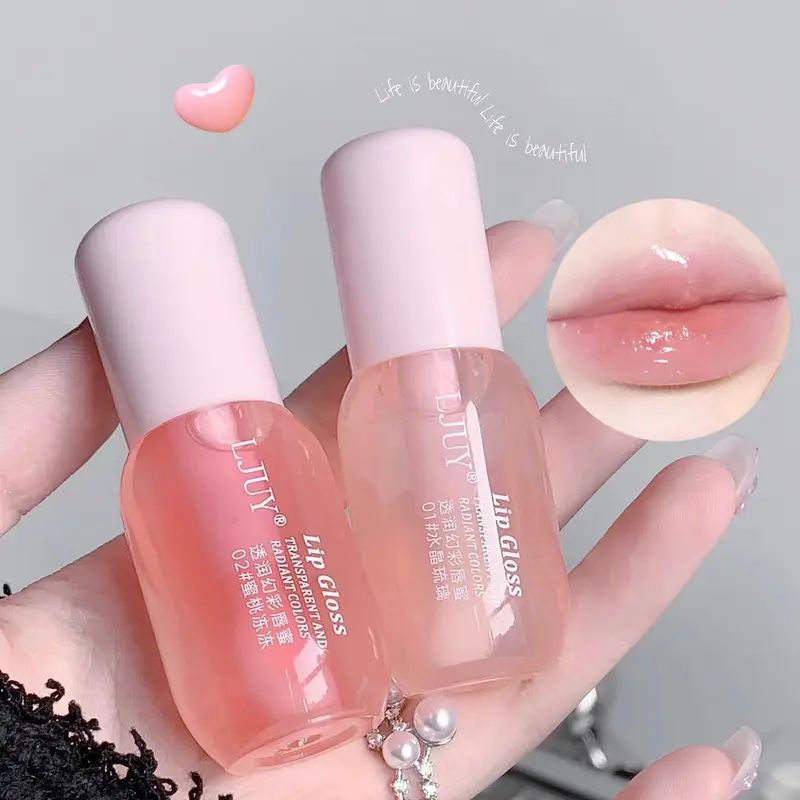 Fruit Crystal Jelly Lip Oil Hydratační Transparentní Skleněný Lesk na rty Plumping Clear Lip Plumper Sérum Péče o rty Makeup Kosmetika — image 2