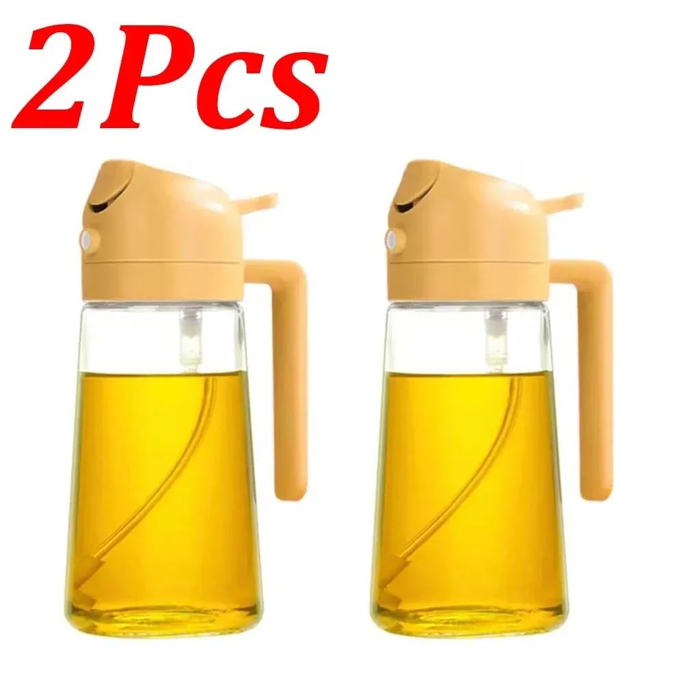 Pulverizador de aceite 2 en 1 de 500ml, 1-4 Uds., pulverizador de aceite de oliva para cocinar, pulverizador de aceite para hornear, freidora de aire para cocina, hornear ensalada, asar y asar — image 12