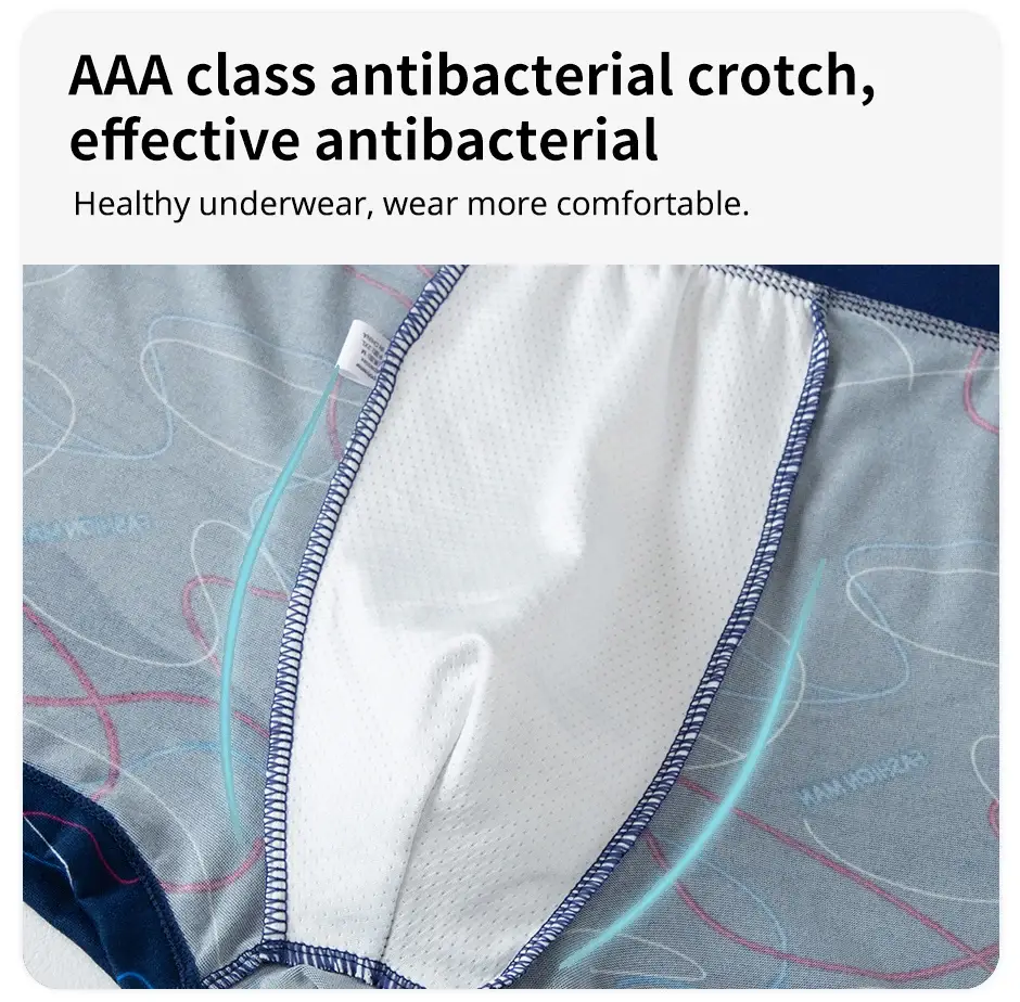 4-delig HERENMODUS Bedrukt ondergoed Ademende kruisboxers voor tieners Comfortabel grote maten ondergoed tot 6XL. — image 3