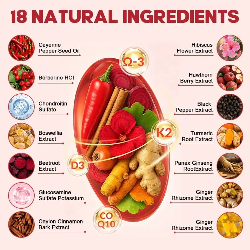 Cápsulas de pimienta de Cayena: apoya la salud cardiovascular, mejora la digestión y la circulación sanguínea, vitaminas D3 K2, suplemento herbario — image 3