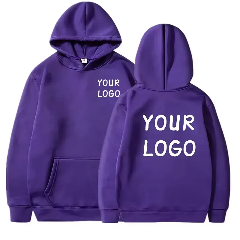 DIY Custom Your Brand LOGO Men Women Casual Hoodie Top Solid Color Pullover Street Personality Sweatshirt Custom Gifts — image 11