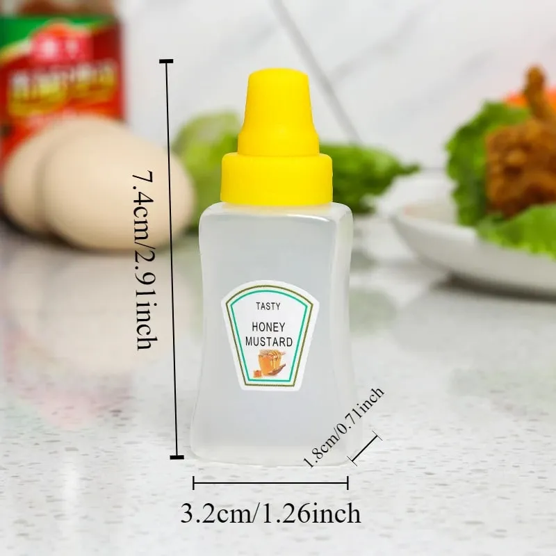 4pcs/set 25ML Mini Tomato Ketchup Bottle Honey Mustard Portable Small Sauce Container Salad Dressing Container Pantry Containers — image 4
