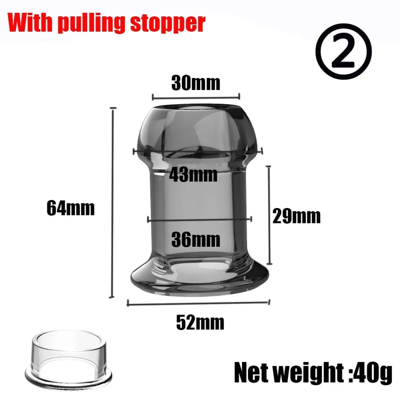 Hollow Speculum Peeking Anal Beads Vagina Butt Plug Ass Expander Tunnel Transparent Anus Dilation BDSM Sex Toy for Gay Couples — image 12