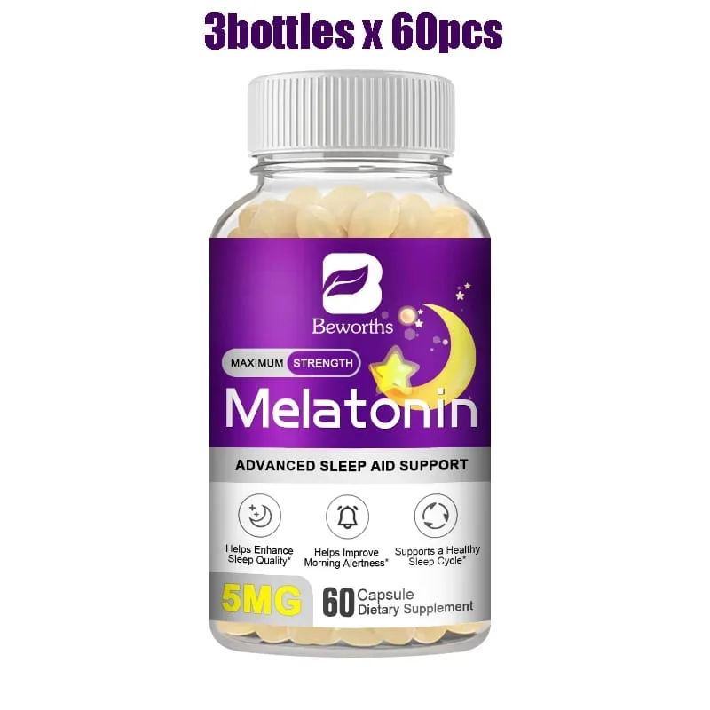 5MG Melatonin Capsules Sleep Better Prolong Sleep Time No Insomniac Improve Sleep Quality Help Sleep Deep Sleep