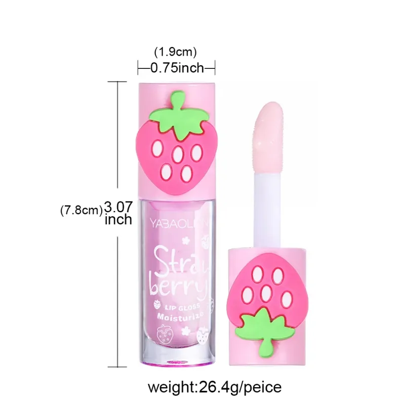 Cute Strawberry Shape Lip Oil Sweet Moisturizing Plumper Lip Gloss Hydrating Nourishing Clear Lip Oil Repair Dry Lips Makeup Lip — image 5
