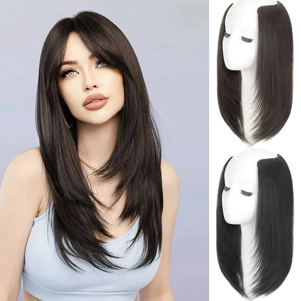 Rambut Panjang Penataan Wanita Sintetis Rambut Ekstra Panjang Wig Sintetis Ekstensi Rambut Berlapis Bagian Atas Kepala Meningkatkan Rambut — image 2