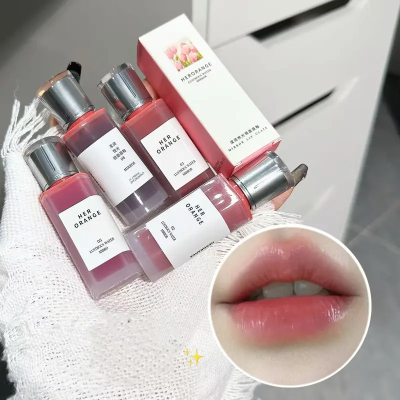 Herorange Hydrating Gloss Lip Tint Watery Texture Plump Glass Lips Long Lasting Non-Dry Dating Daily Makeup — image 2