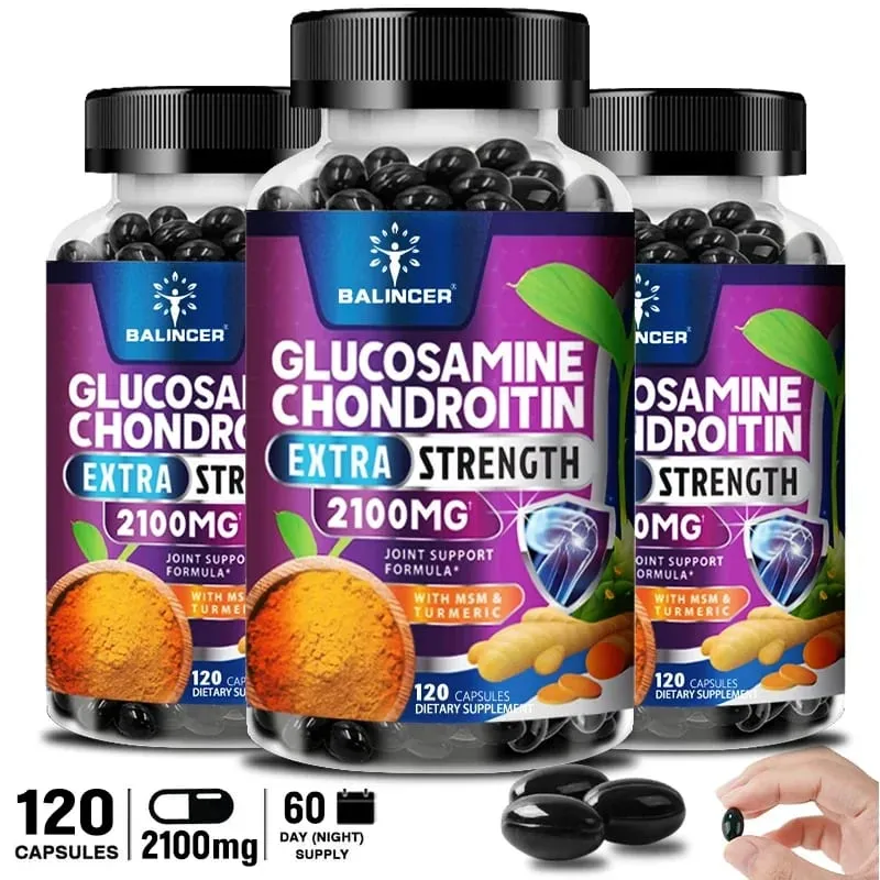 Glucosamine Chondroitin Complex with Turmeric Root Joint Support Dietary Supplement 120 Vegetarian Capsules — image 1