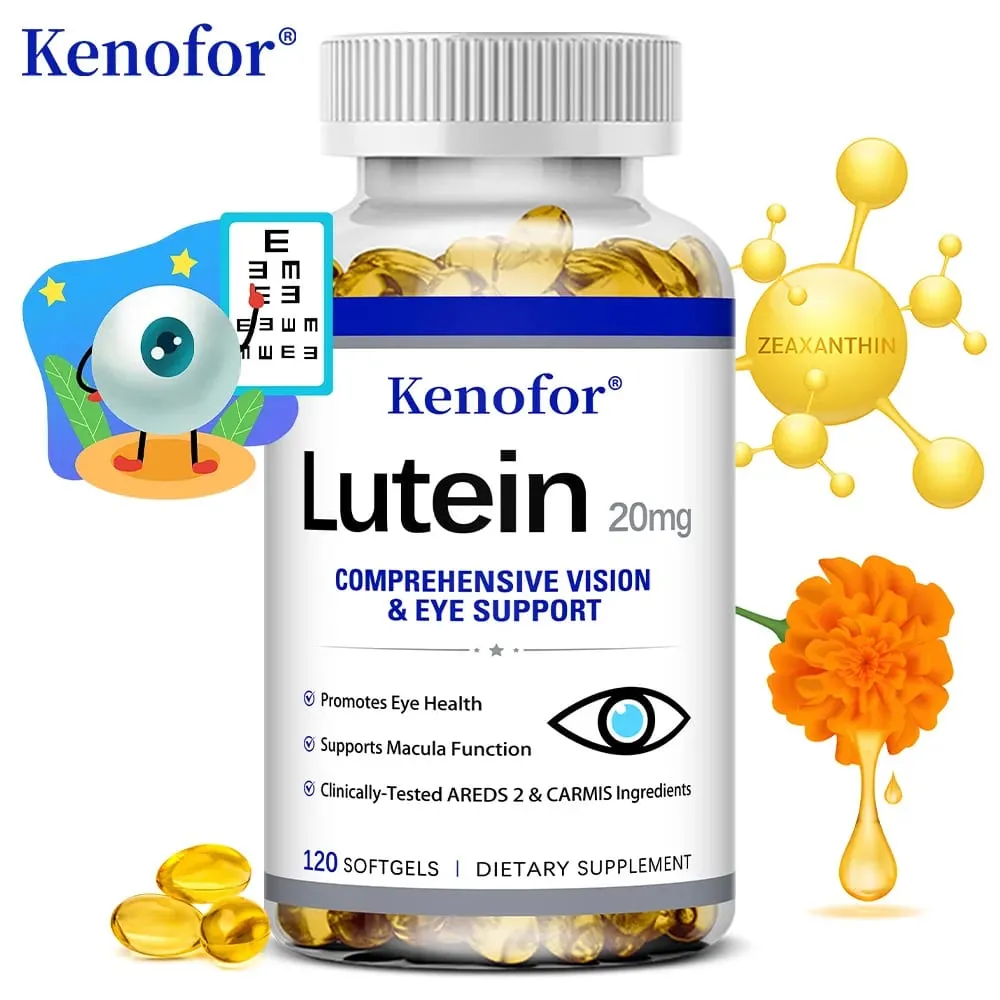 Kenofor Lutein Supplement - with Vitamin E and Zeaxanthin - Supports Eye Health and Promotes Healthy Vision - 120 Capsules — image 1