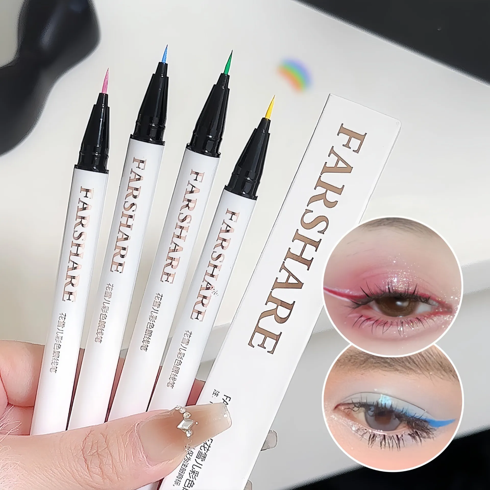Αδιάβροχο στυλό ματιών 12 χρωμάτων Ultra-fine Tip Liquid eyeliner μακράς διαρκείας Eye Liner Quick-Dry Πολύχρωμο μακιγιάζ για Cosplay