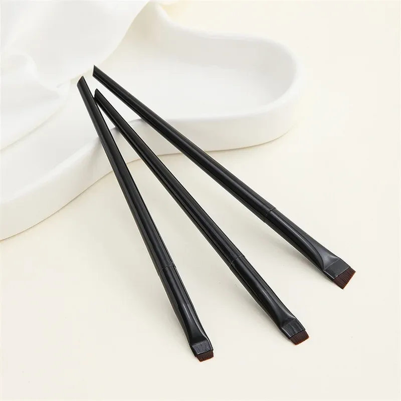 3 Pcs White Gold Eyeliner Brush Oblique Head Eyebrow Brush Outline Eyeliner Brush Ultra-thin Eyeshadow Brushes Makeup Tools — image 5