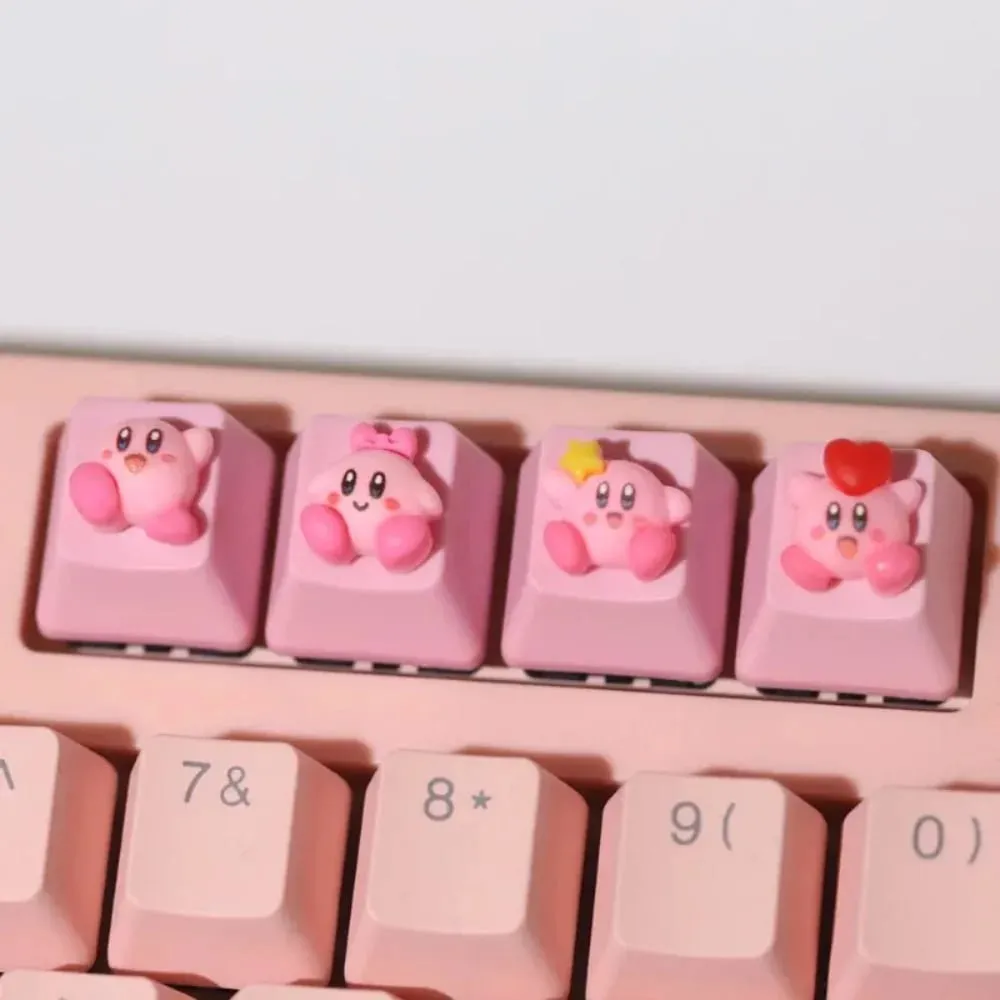 Kirby Keycaps Keyboard for Mechanical Cute Key Cap Suit Button Personalized Keycaps DIY Key Cap Anime Cartoon Pink 3D Keycaps — image 5