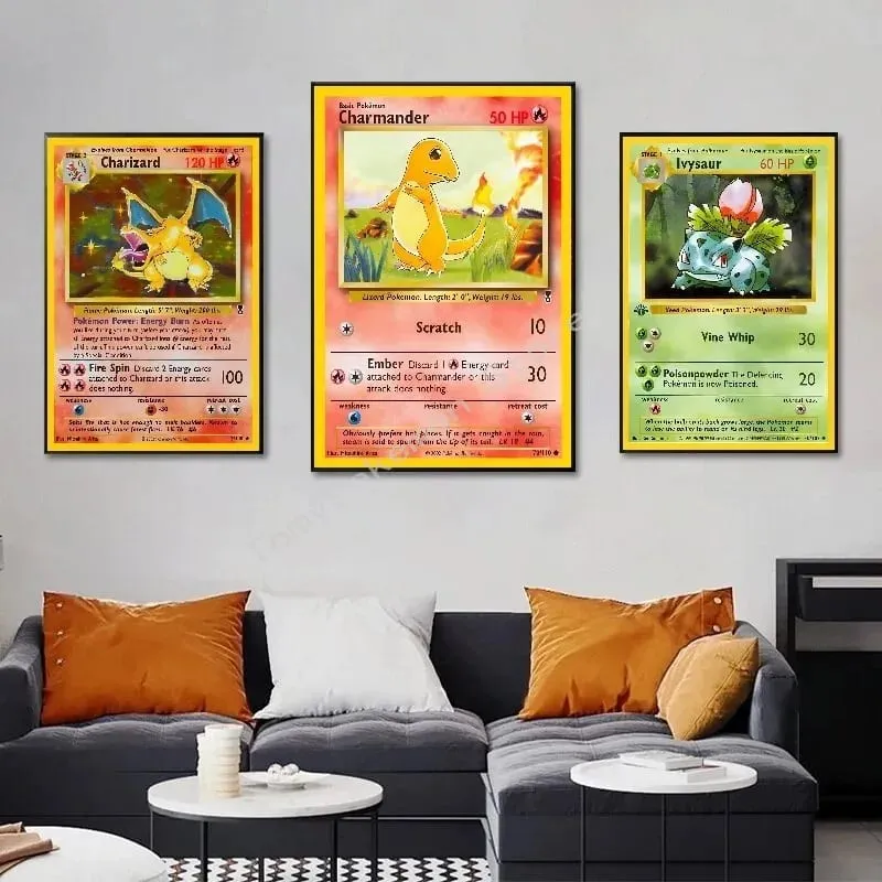 Pokemon Basis Set 1996 Jaar Engels Kaarten Shining Canvas Painting Poster Print Watercolor Wall Art Picture Home Decor Gifts — image 6