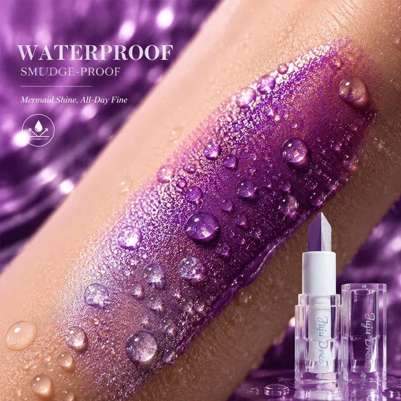 Dual-Color Gradient Mermaid Lipstick Shimmer Shiny Purple Moisturizing — image 6